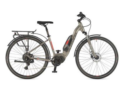 BICYKEL AUTHOR ELECTRA 2025 STRIEBORNÁ/ČIERNA/ČERVENÁ (Veľkosť rámu 17")